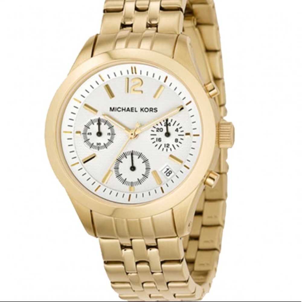 MK Gold Stainless Steel Chrono Ladies Watch
